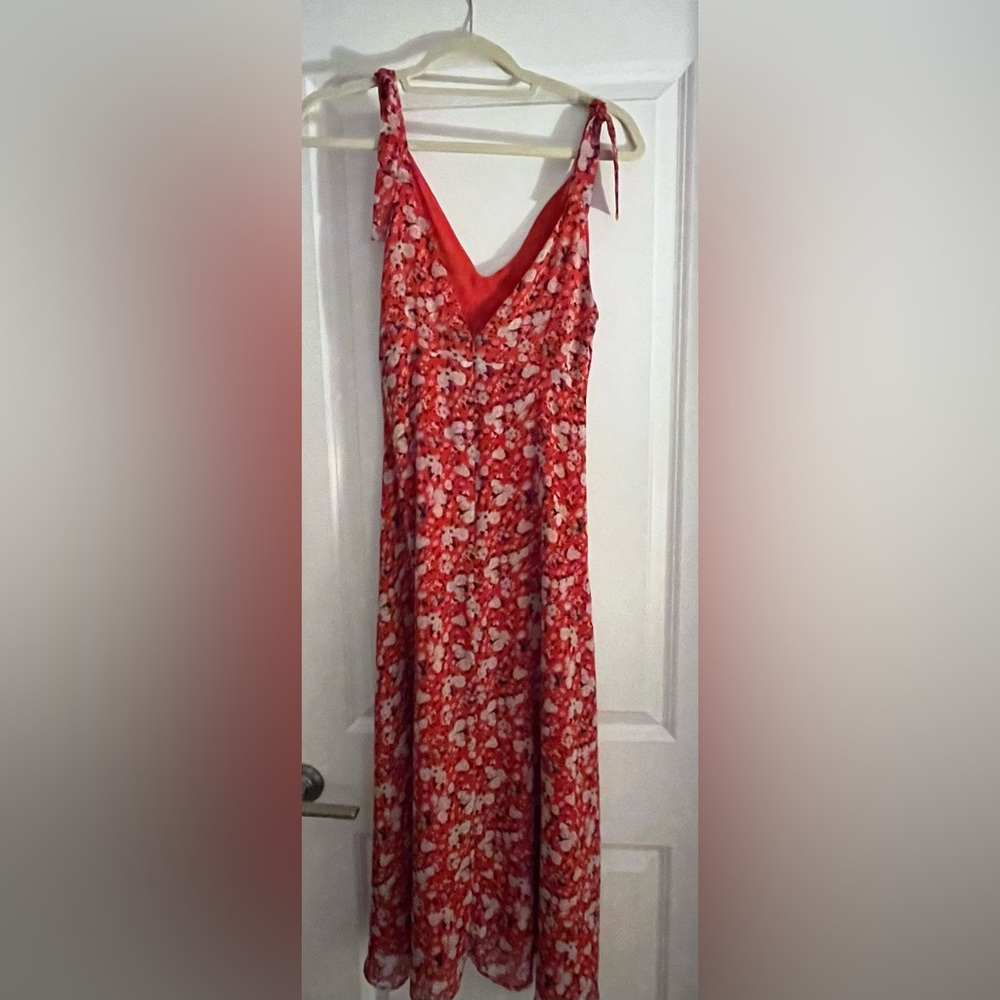 Zara Floral Red and White Dress